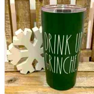 Rae Dunn "Drink Up Grinches"designed for Christmas and released in 2021.